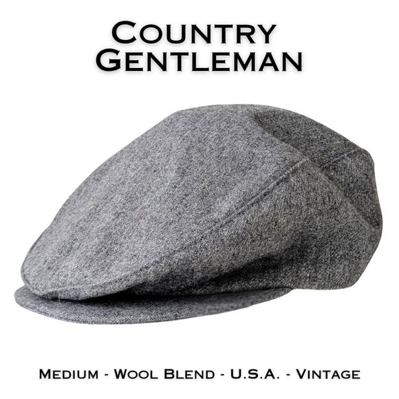 VTG Country Gentleman Hat Medium Gray  Tweed Wool Blend Classic Newsboy Ivy Cap - Picture 1 of 9